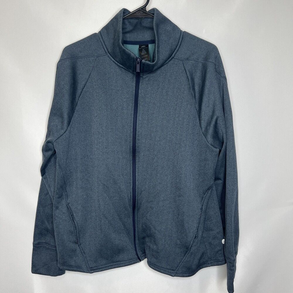 Champion Women's Blue Herringbone Tech Fleece Full Zip Athletic Jacket Size XL